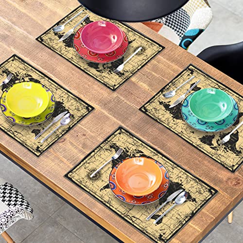 Set de table boussole rétro grand format antidérapant résistant à la chaleur - 8