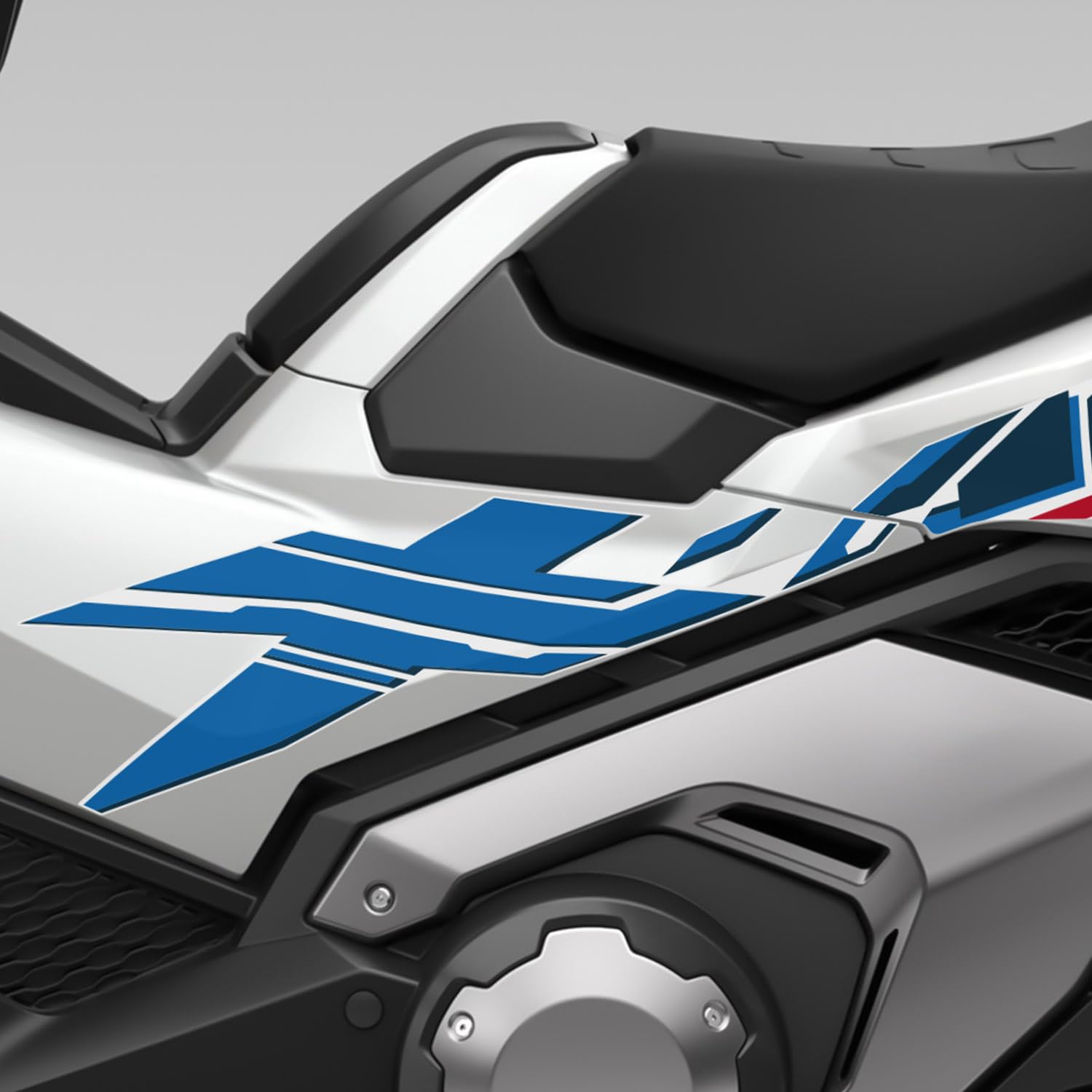 Az Graphishop Carena naklejka, kompatybilna z Honda X-ADV 750 2025 Tricolor Style Kit diagramu silnika, Wykonano we Włoszech FS-XADV-HRC (Połyskująca Białość)