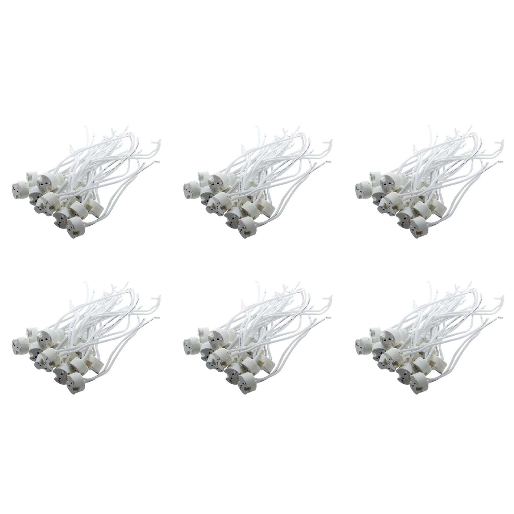 Hndhbfgrt 90 Pcs White MR16 GU5.3 Ceramic Base Socket LED Light Lamp Holder