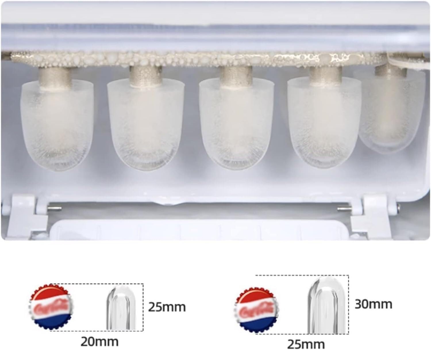 Desktop Ice Maker, Portable Ice Maker Transparent Window LED Display on Fridge.com - View 6