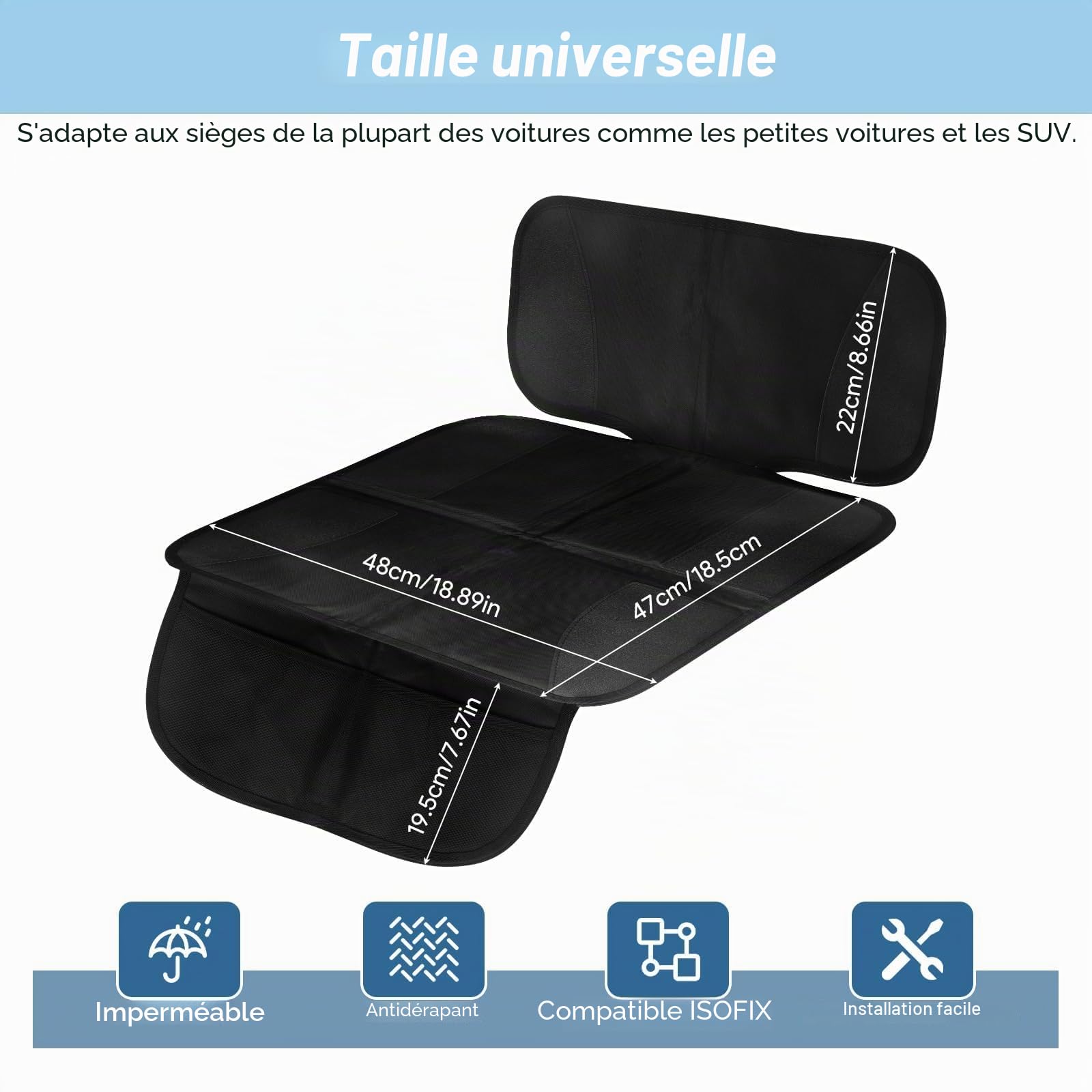 Protection Siege Voiture, Protecteur de Siège de Voiture, Universelle Imperméable Protège Siège Oxford Auto, Protege Siege Auto Facile à Nettoyer pour Enfant, Bébé, Animaux