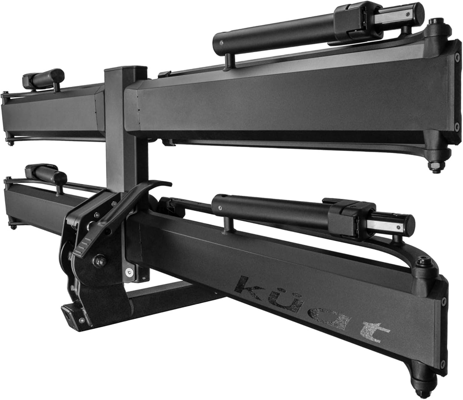 KUAT 2" Piston Pro Platform Rack - Secure Rugged Durable Portable Foldable Easy-to-Use No Frame Contact Dual Ratchet 2-Bike Hauling Platform with 5" Max Tire Width
