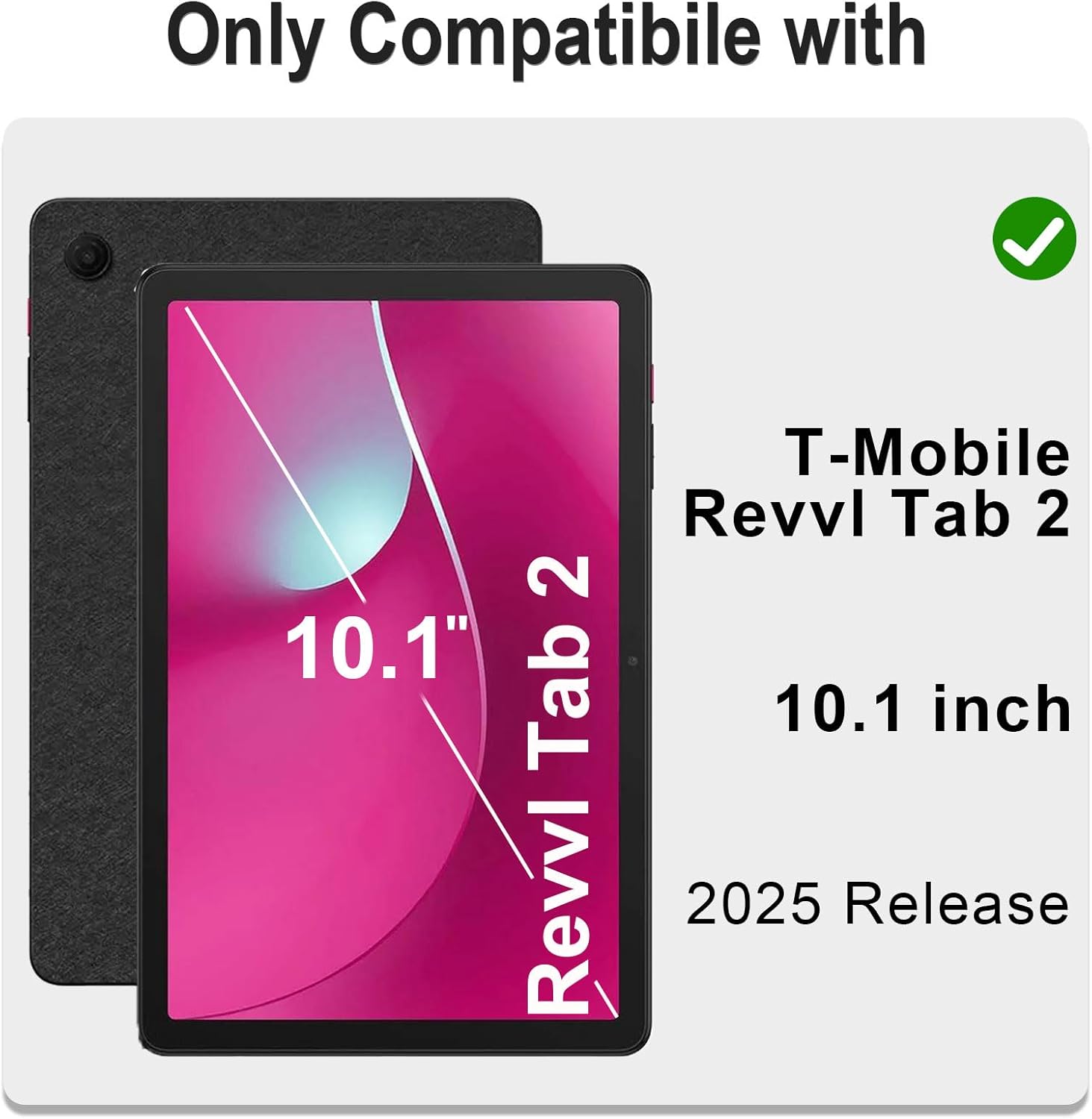 WESOROL Case for T-Mobile Revvl Tab 2 10.1 inch 2025 Release, Heavy Duty Shockproof Full Body Protective Cover with 360 Rotating Stand and Shoulder Strap,Black Blue