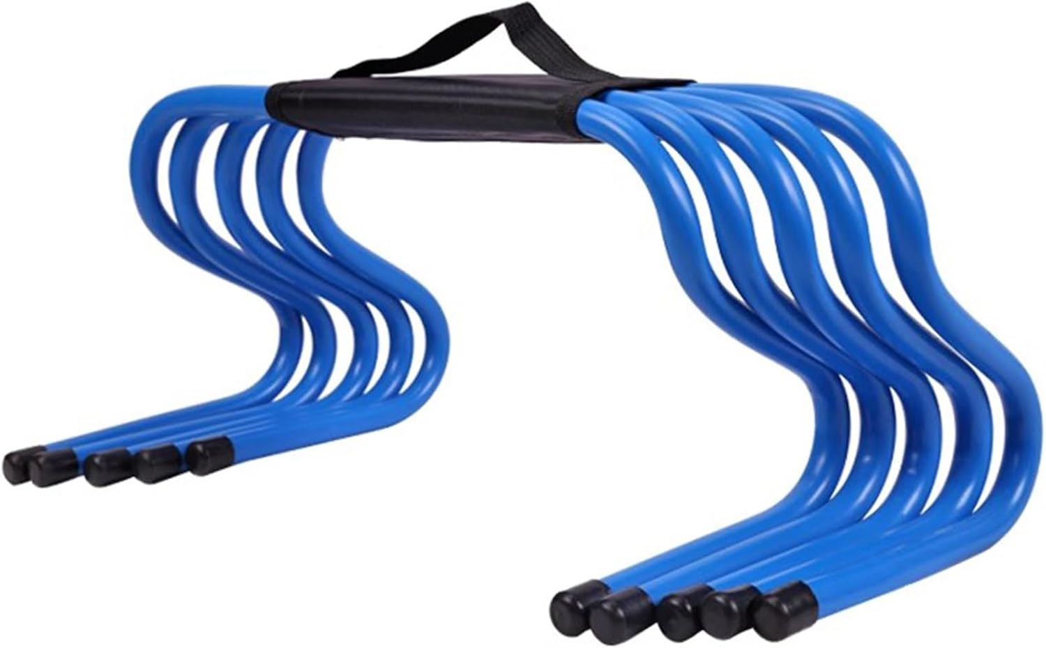5 PCS Agility Hurdles Training Equipment, Indoor Outdoor Sports Practice Hurdles with Carry Strap, Track and Field Jumping Workout Obstacles (Color : Blue, Size : 23