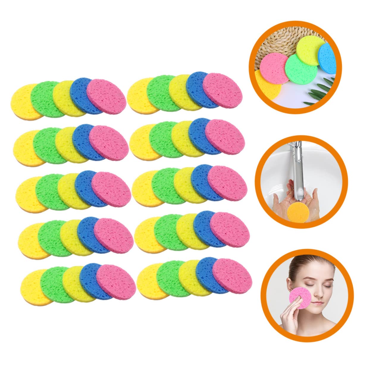 FRCOLOR 150pezzi Spugnette Struccanti Cellulosa Da Morbide e Assorbenti Per Detersione Viso e Rimozione Makeup Durevoli e Non Irritanti