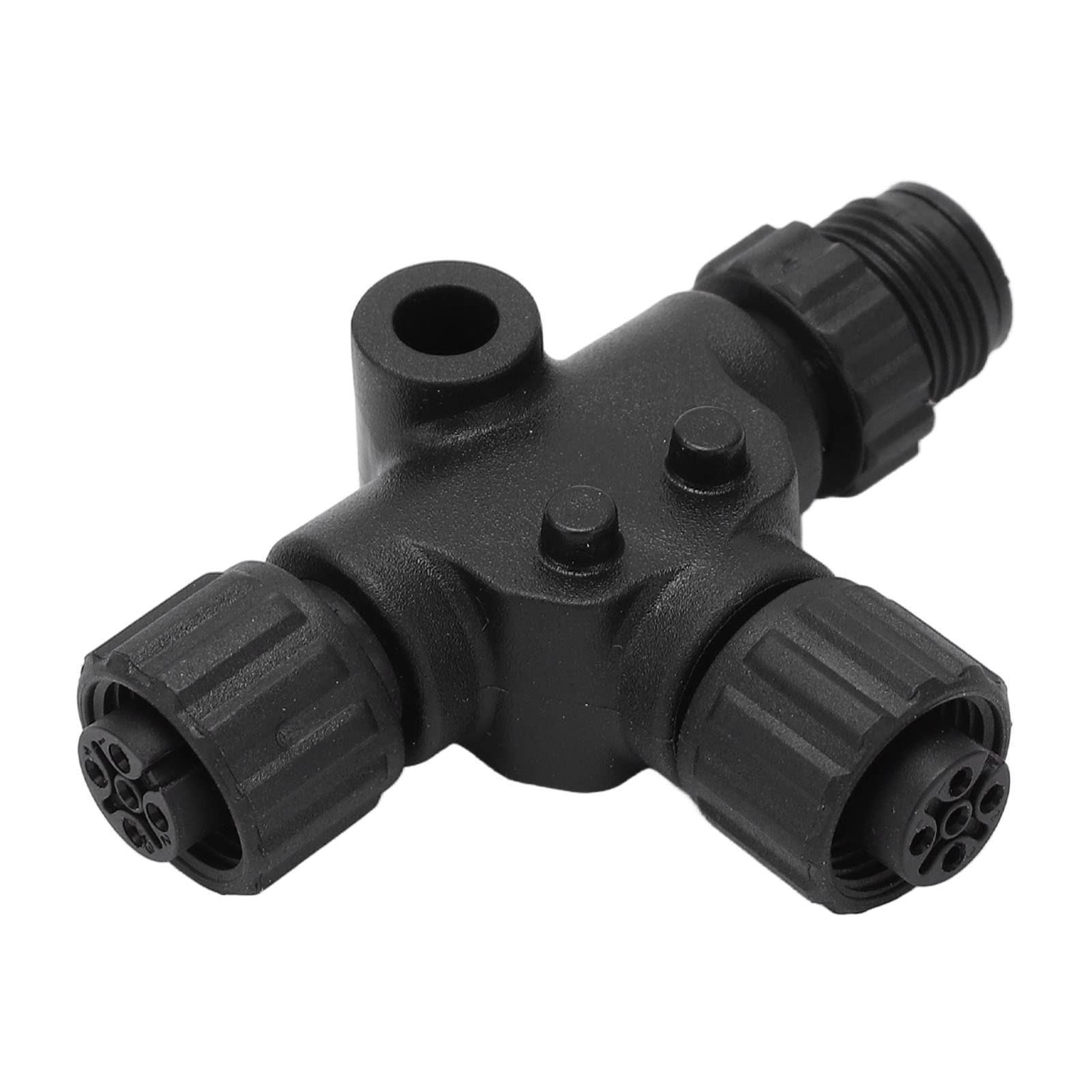 Adaptador en T NMEa 2000, 3 Puertos Rosca M12 de 5 Pines Conector Tipo T NMEA2000 Soporte de Enchufe Divisor M12 para Conectar Pantallas Adicionales, Sensores U Otros Dispositivos