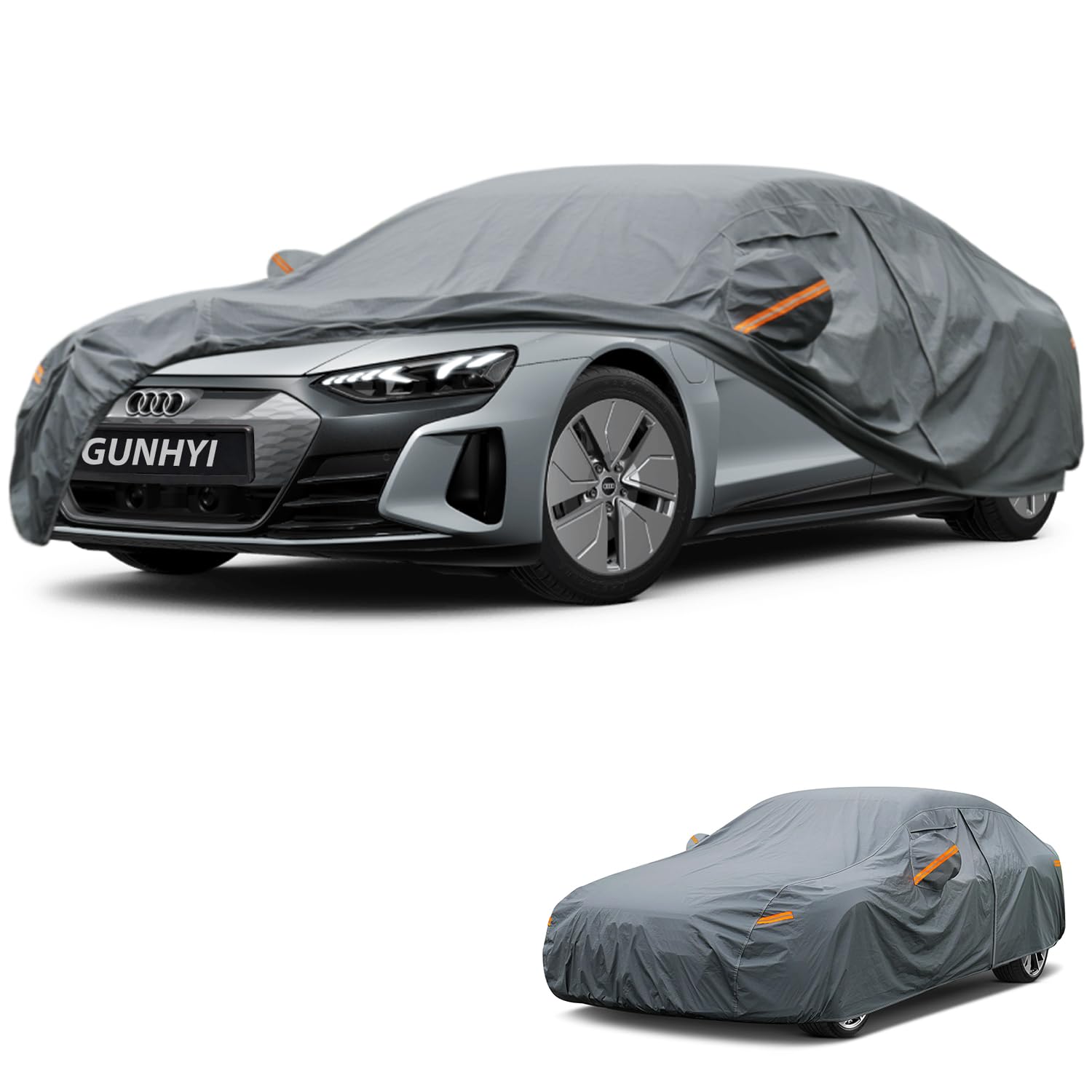 GUNHYI Premium Car Cover Custom Fit Audi e-tron GT, 16 Layers Heavy Duty Car Cover Waterproof All Weather with Zipper Door for Sun Rain Snow Dust Uv Protection