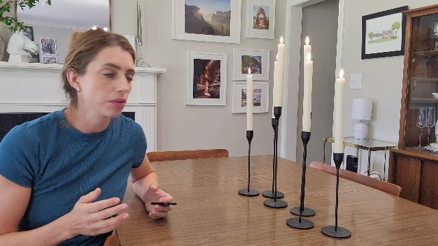 Image of Rechargeable Flameless Taper Candles with Remote, Charging Base, 6 Pcs | 0.78x9.6 inch ivory wax LED tapers, 3D flicker, 2.5-hour USB-C charge, up to 160-hour runtime for Home Wedding Christmas Decor