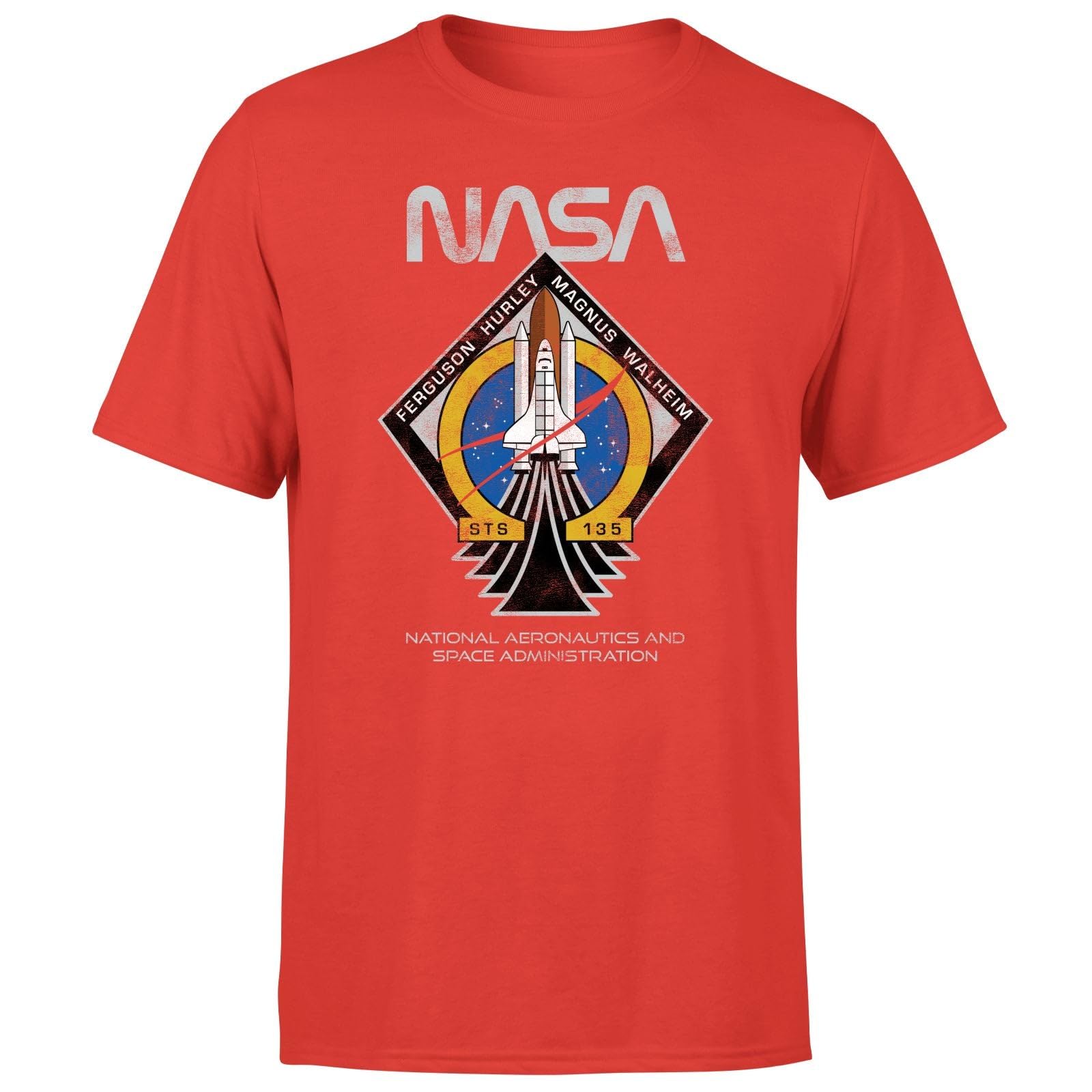 Zavvi Unisex Multi Nasa Sts-135 T-Shirt - Red M