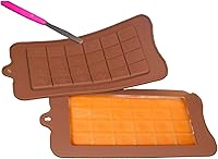 Vista 2 de Breakable Leaf - Molde para barra de chocolate KitKat estilo Dubai, paquete de 2 moldes de silicona para dulces, antiadherente, sin BPA, resistente