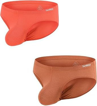 Men's Striped Sexy Triangle Underwear with Improved Ball Pocket and Tagless