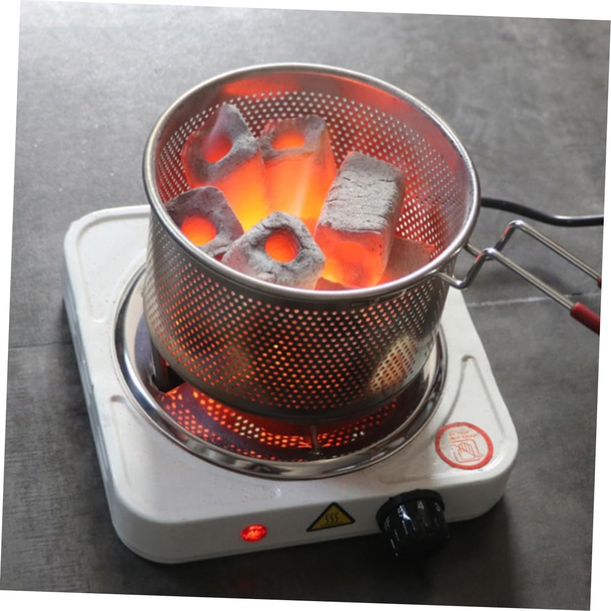 Cesta para Carbón para Barbacoa de Acero Inoxidable Distribución Uniforme de Calor, Versátil y Resistente, Adecuado para Camping y Uso Interior