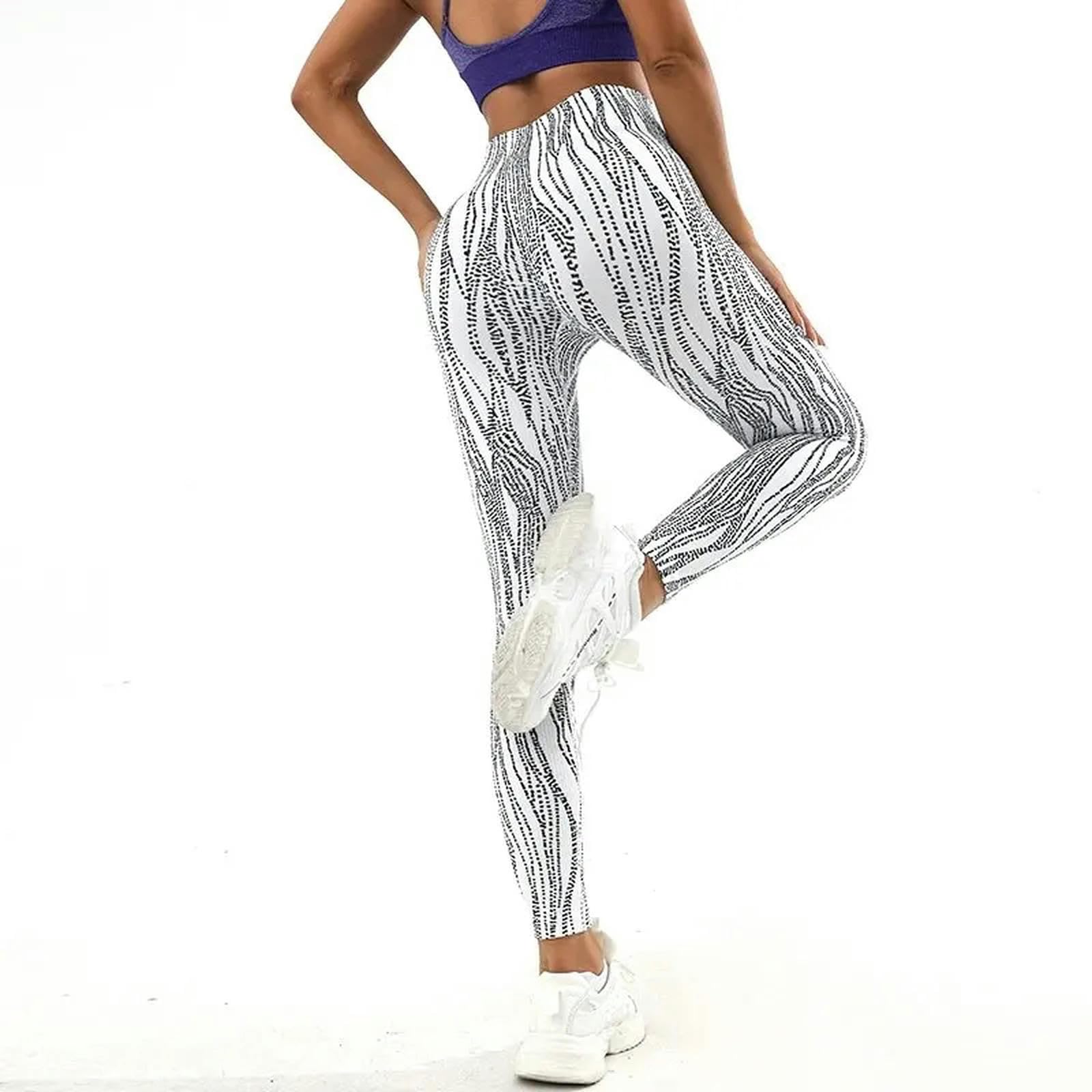 Legginsy dla kobiet UK damskie legginsy z nadrukiem sport siłownia joga capri trening wysoka talia spodnie do biegania na co dzień rajstopy fitness -wielokolorowe-L