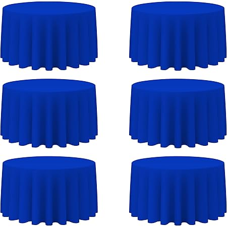 BRILLMAX6 Pack Royal Blue Round Tablecloths 120 Inch - Circle Bulk Linen Polyester Fabric Washable Table Cloth Cover for Wedding Reception Banquet Birthday Party Buffet Restaurant
