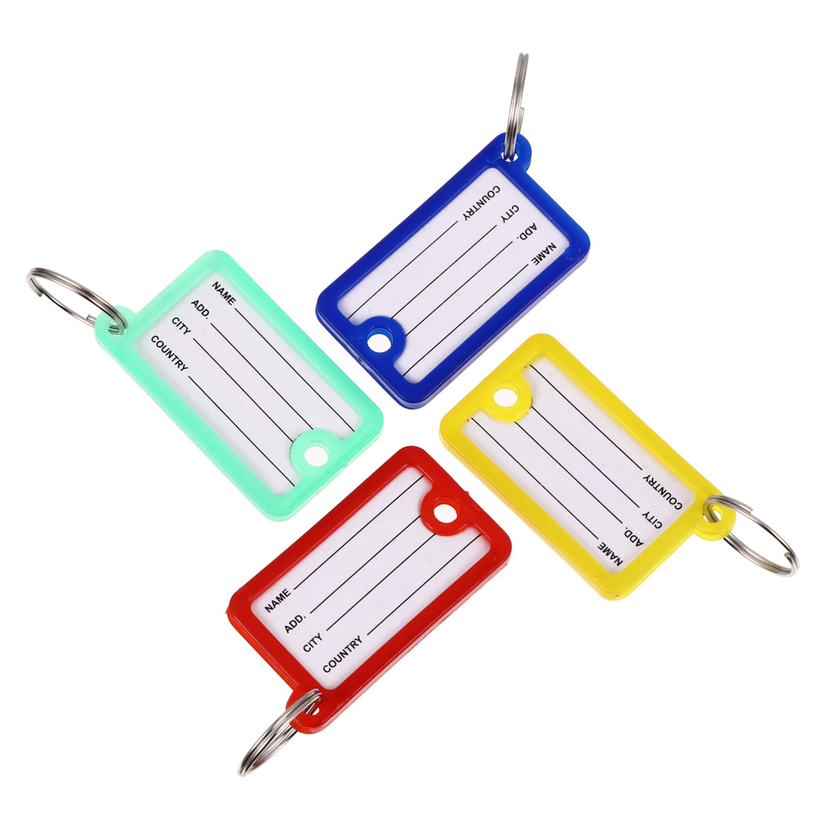 ARTIBETTER 2 Set Targhette Colorate Per Chiavi Etichette Identificative Con Anello Per Bagagli E Animali Domestici Per Contrassegnare Chiavi E Accessori Vari Facili Usare E 100 Pezzi*2