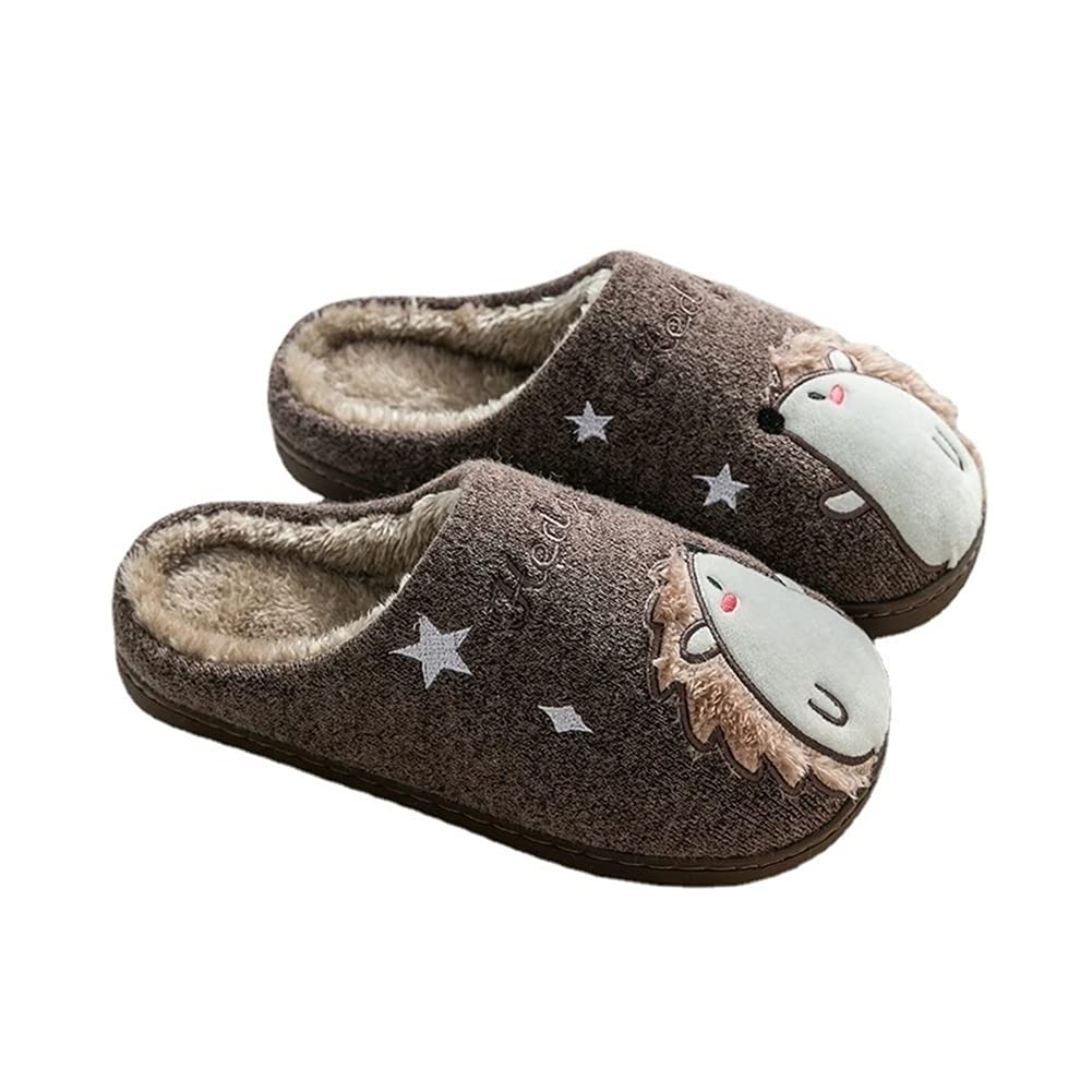Pantofole in Cotone Autunno e Inverno casa Calda Maschio in Cotone Pantofole del Fumetto Riccio Comodo Maschio Pantofole Casual Comodo Scarpe Femmina (Color : Yellow, Shoe Size : 35-36)
