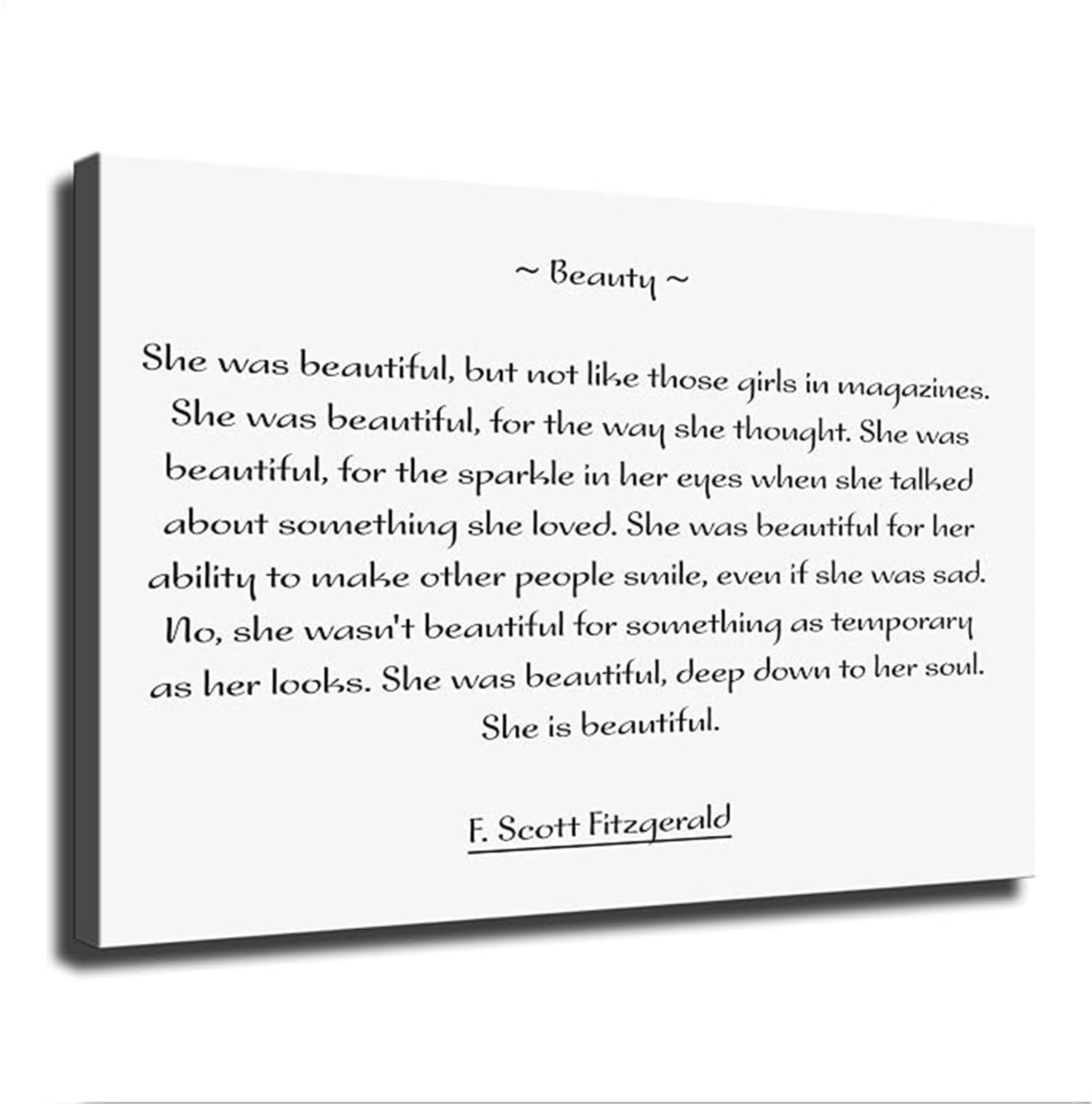 FNYUVNFAF Literary Quote F Scott Fitzgerald Aesthetic Vintage Canvas Art for Bedroom Living Room Home Framed,16x24inch(40x60cm)