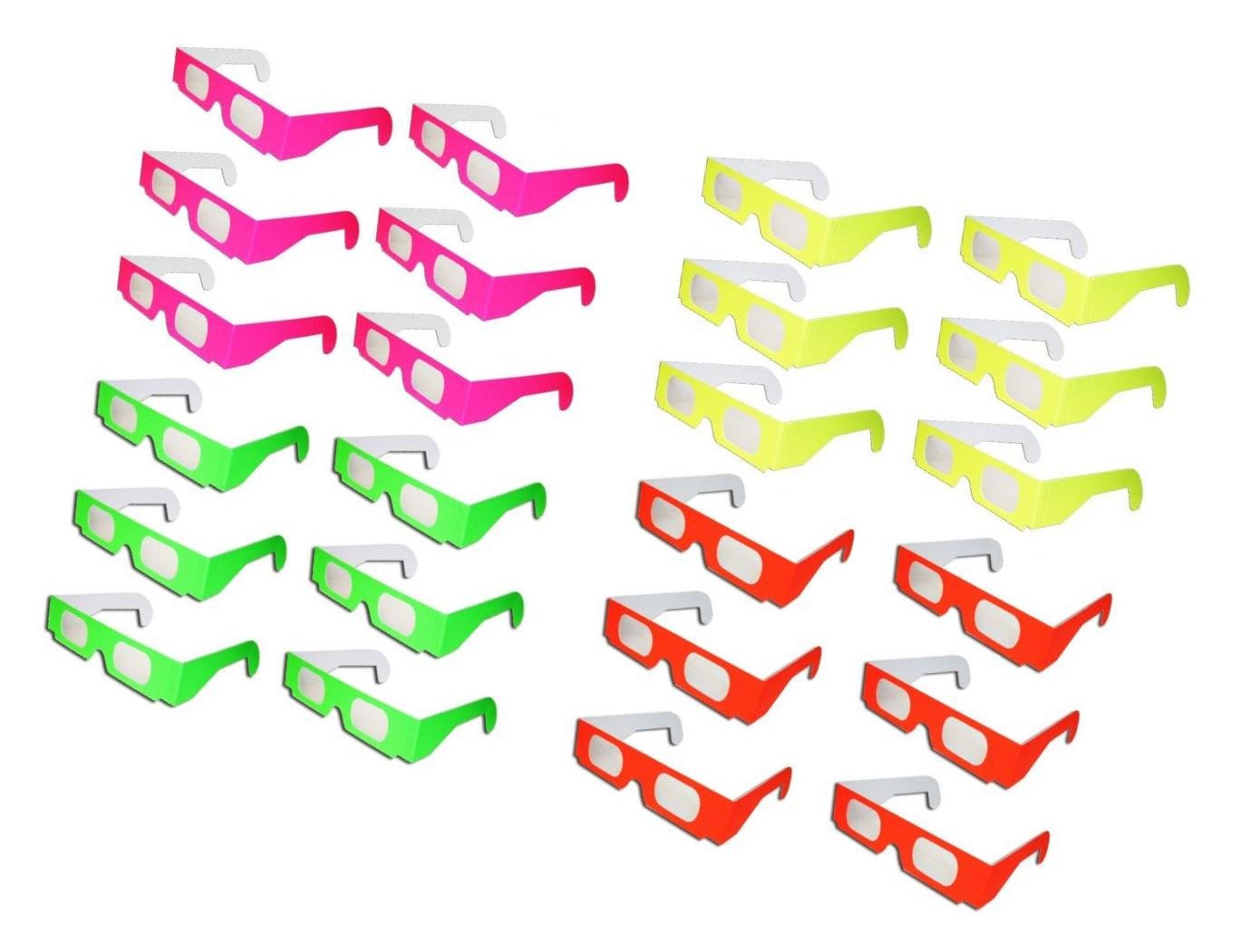 Fireworks Glasses - 24 pair - Neon Frames Glow in Black Light