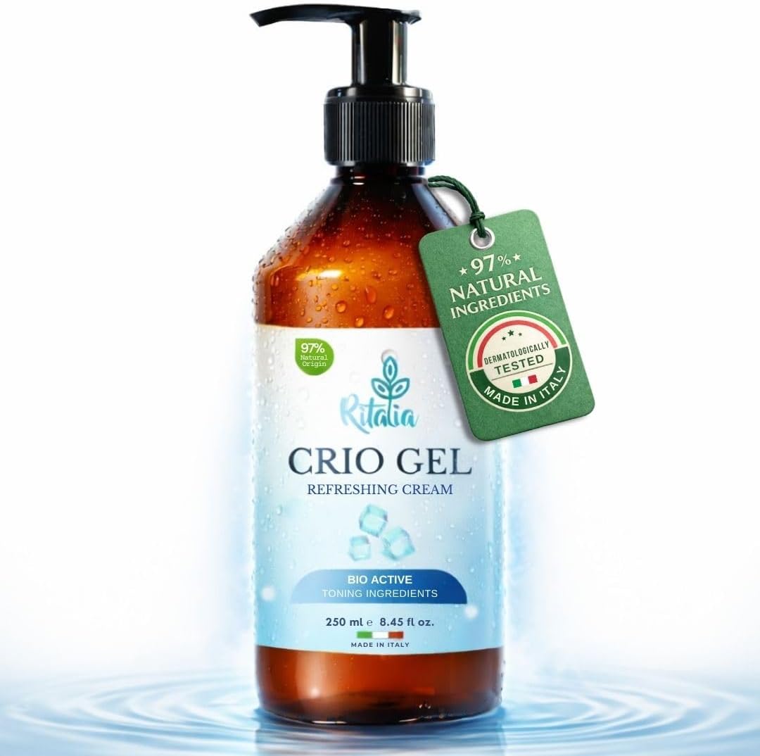 – Ritalia 250ml Cooling Gel for Lymph Training, Organic Cryo Gel with Natural Ingredients for Legs & Feet, Supports Circulation, Made in Italy