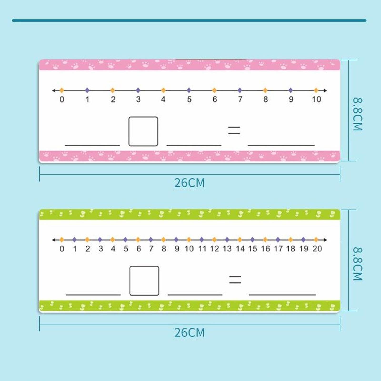 Fenteer Lot de 21 Cartes Effaçables à Sec avec Lignes Numériques pour Bureau, Tableau Blanc, Tableau Numérique