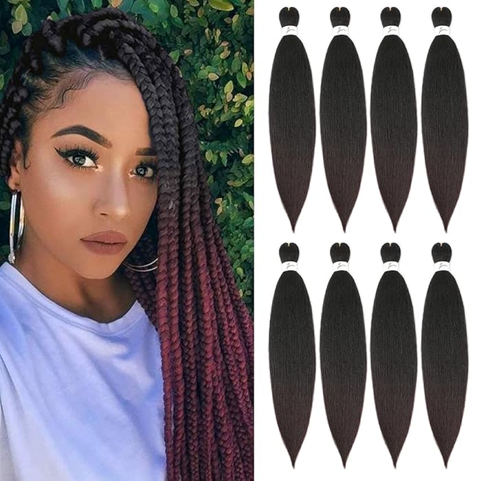 Buy XTress 8 Packs 24" Braiding Hair Easy Braids Red Kanekalon