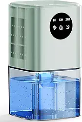 Deshumidificador pequeno 1800 ml desumidificadores de humidade, desumidifador com função de descongelação, desumidificador silencioso ecrã LED temporizador de 24H para apartamento casa de banho (verde