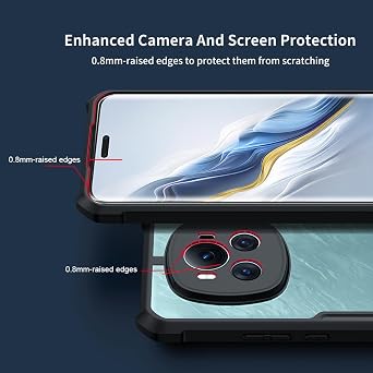 Case Compatible with Honor Magic 6 Pro, [Droproof] [Sweat-Proof] [Fingerprint-Proof] Shockproof Protective Phone Case Fits Honor Magic 6 Pro, Clear Black