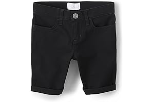 Girls' Solid Black Skimmer School Uniform Shorts
