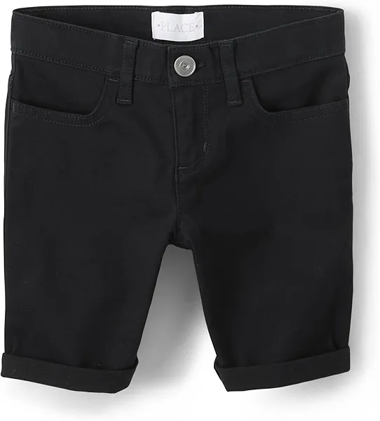 The Children's Place Girls' Roll Cuff Twill Skimmer Shorts