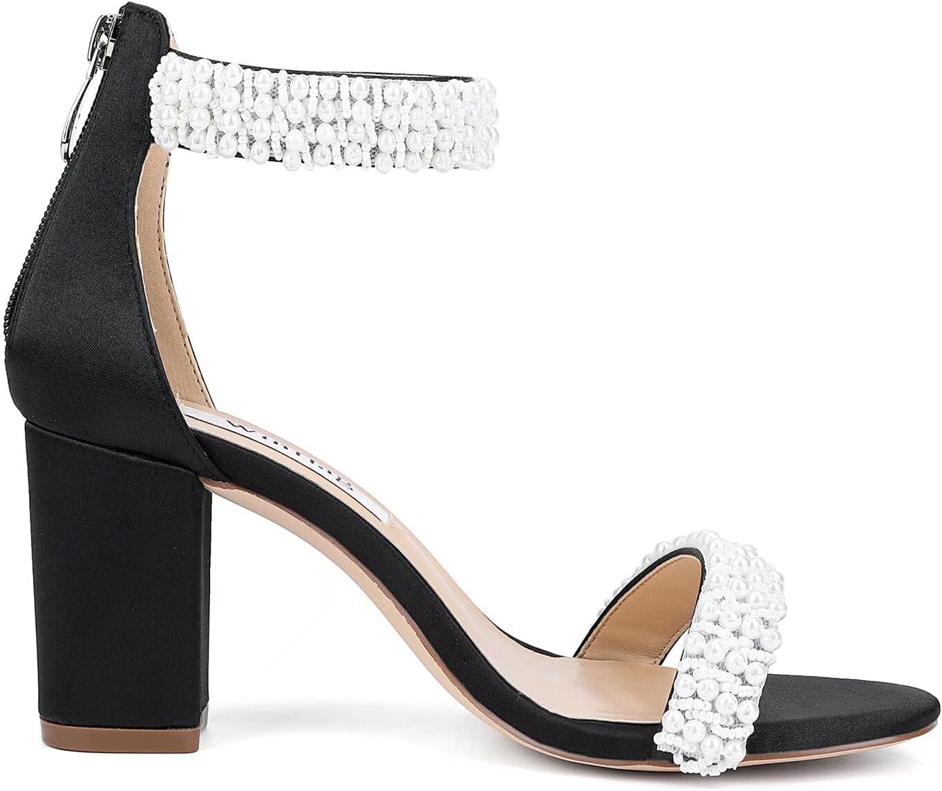 Block Heel Wedding Sandals Pearl Heels Open Toe Wedding Shoes for Bride Bridal Shoes - Image 4