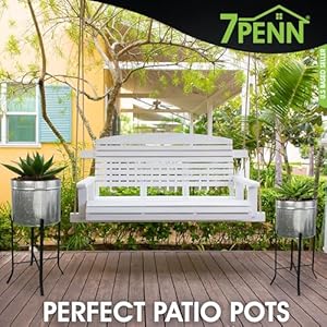 7Penn Metal Plant Stand Set of 2 Standing Planters - 10 and 12 Inch Corrugated Metal Farmhouse Plant Stand Indoor Outdoor Floor Planter Pots with Legs - Porch Pot Galvanized Planter for Entry Way 7Penn Metal Plant Stand Set of 2 Standing Planters 10 and 12 Inch Corrugated Metal Farmhouse Plant Stand Indoor Outdoor Floor Planter Pots with Legs Porch Pot Galvanized Planter for Entry Way