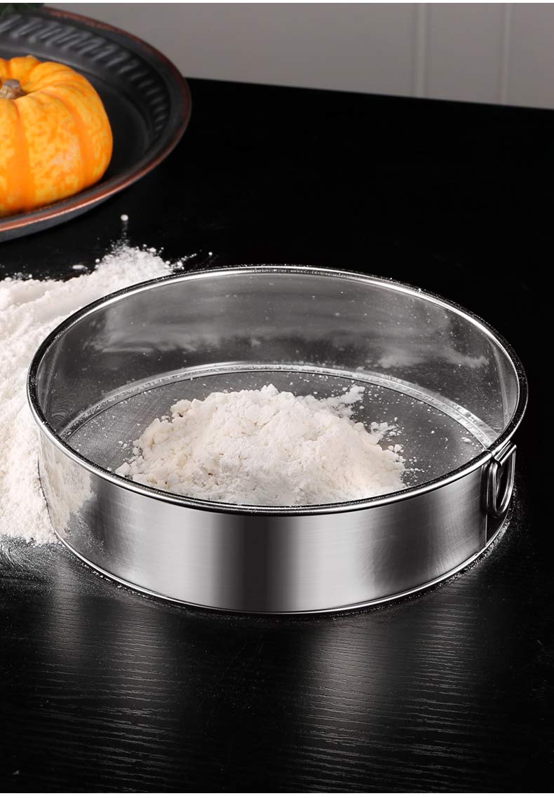 Falytemow Flour Sifter - Round Stainless Steel 40 Mesh Fine Sieve for Baking (20 cm), 20cm - Image 4