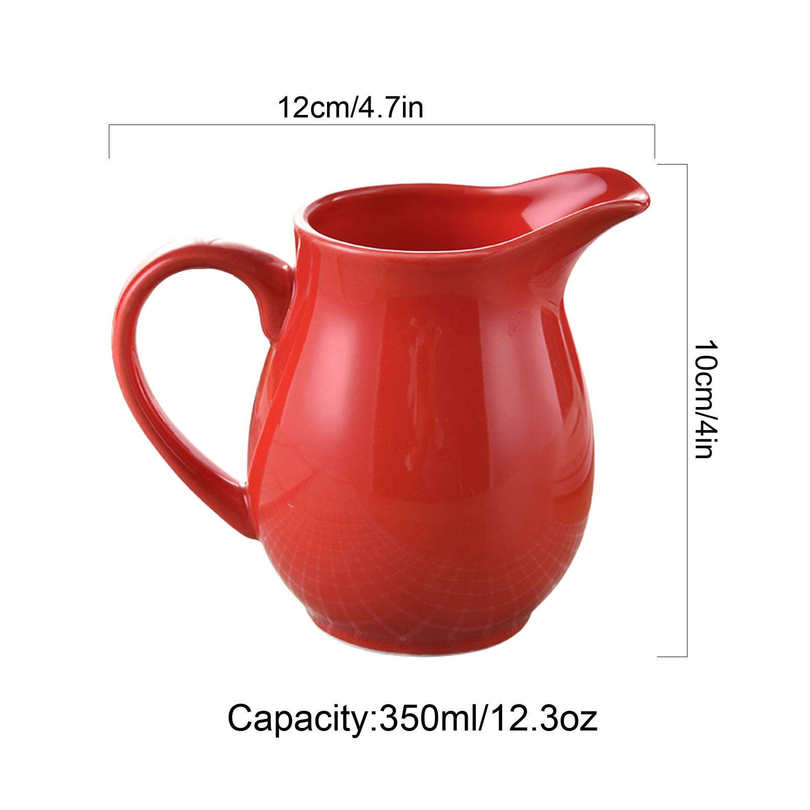Pojemnik na cukier do kawy podwieczorek śniadaniowy, ceramiczna cukiernica, z pokrywką i dzbankiem mleko, mlecznik zestawy cukru, dzbanek, dekoracja f(Red,Milk Jug)