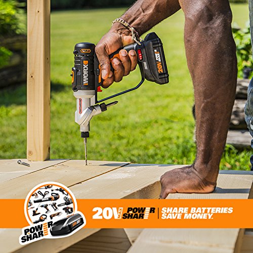 WORX Switchdriver 2-in-1 Cordless Drill and Driver with Rotating Dual Chucks and 2-Speed Motor with Precise Electronic Torque Control – WX176L