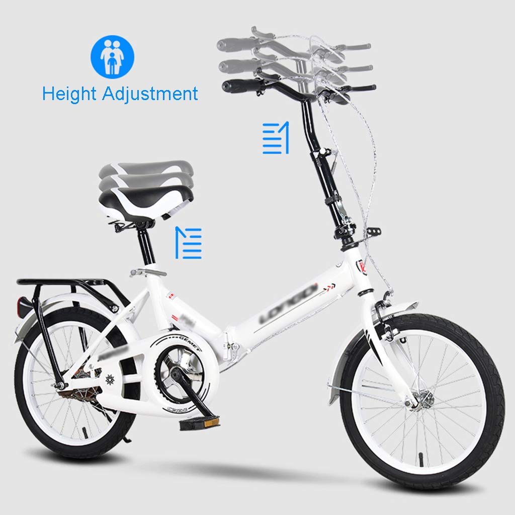 ZDXC Bicicletas Plegables, Mini Bicicleta Portátil para Estudiantes de 16 Pulgadas / 20 Pulgadas para Hombres y Mujeres, Bicicleta Informal Liviana, Bicicleta con Doble Amortiguación de Frenos