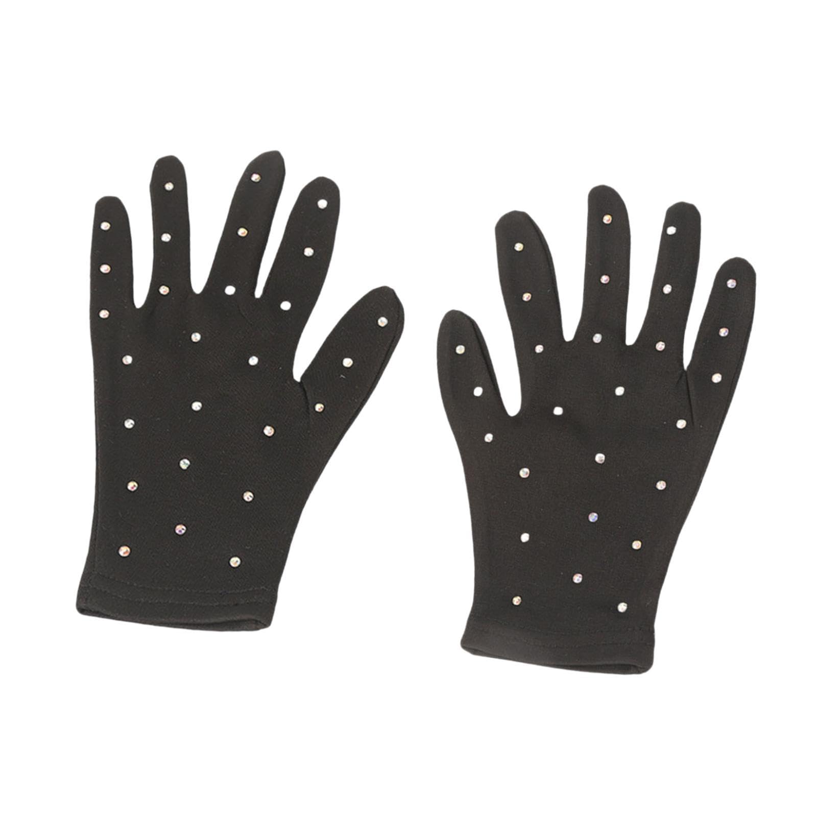 Harilla Guanti da pattinaggio artistico Guanti da pattinaggio artistico su ghiaccio Guanti da pattinaggio alla moda Decorazione con strass per allenamento di