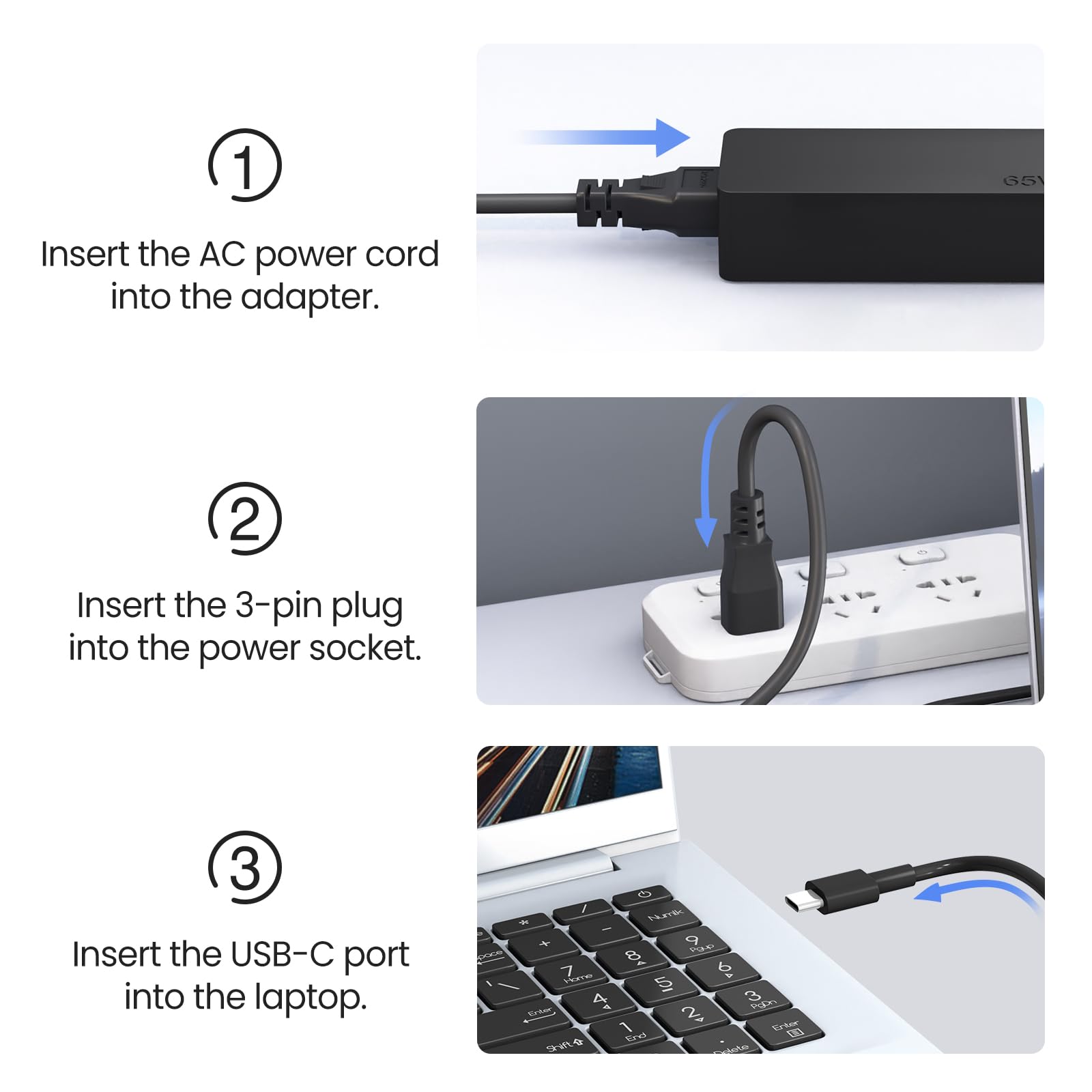 Dzytnsy 65W USB C Charger Compatible with Lenovo Thinkpad/Yoga/Chromebook Laptop Computer 65W 45W USB C Fast Power Adapter