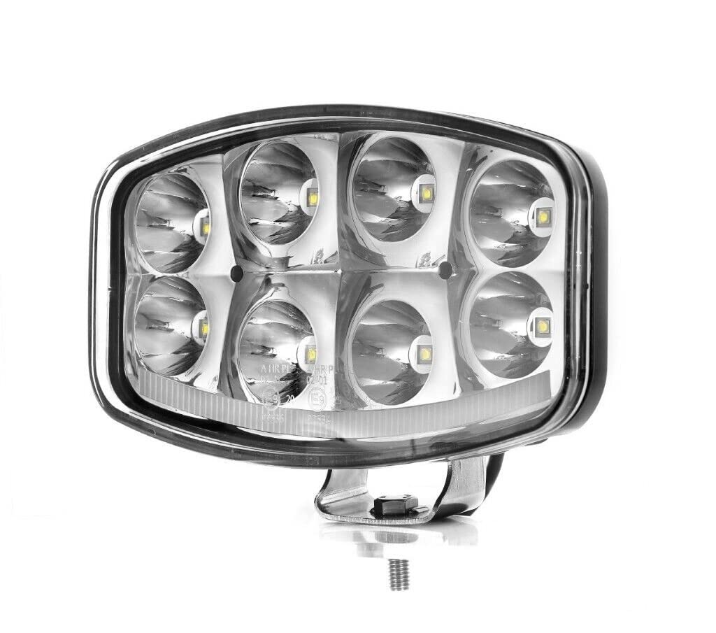 Generico Faro da lavoro Supplementare a LED 12V-24V 64W 6500lm Faro di Profondità Raggio Lungo con Luce di Posizione Bianco Neon Impermeabile IP67 Per Camion Fuoristrada 4x4 Barca ECE E9 R10 R112 R7