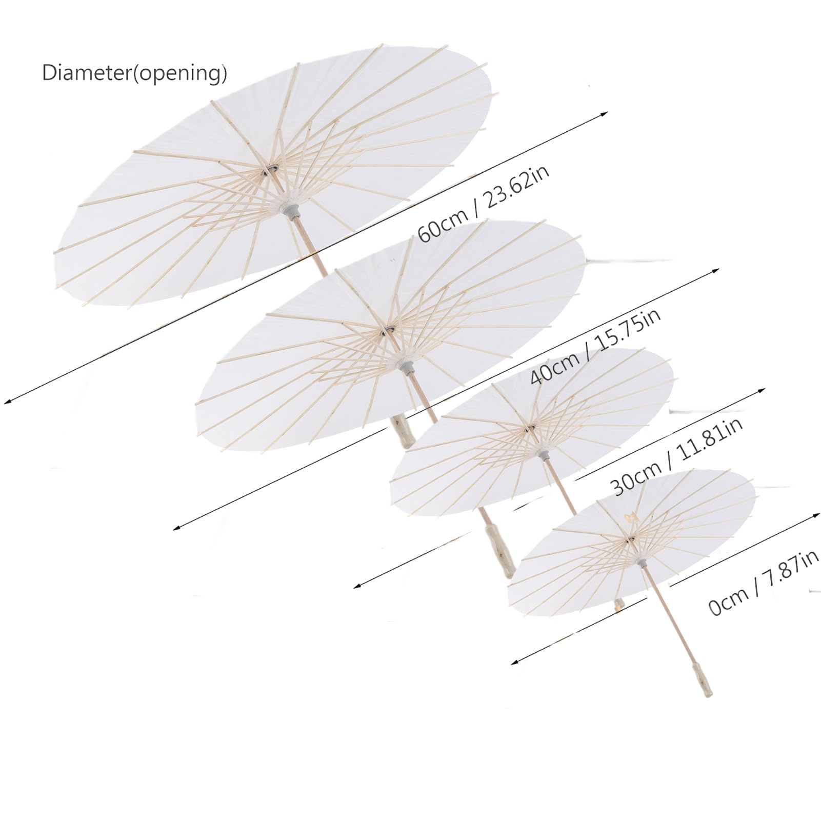 Ombrelles Chinoises En Papier Huilé - Lot De 10 Parapluies Blancs 60 Cm Pour Décoration De Mariage DIY