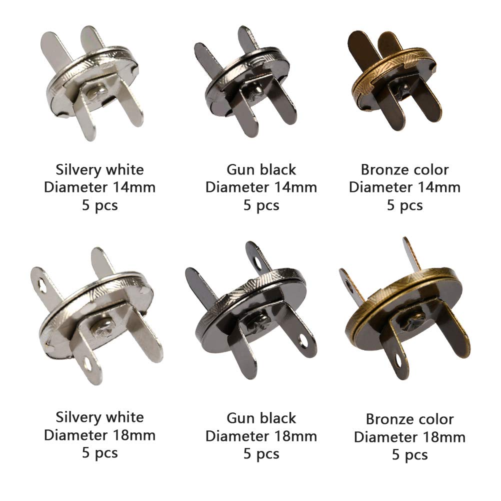 Amazon.com: TIMESETL 30 Set 14/18mm Magnetic Snap for Purses