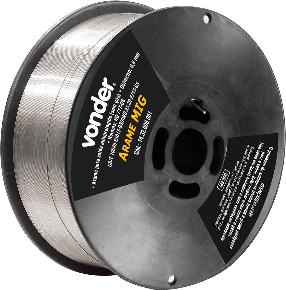 Arame Mig de 0.8 mm, Carretel de 1 kg, sem Gás, Vonder VDO2263