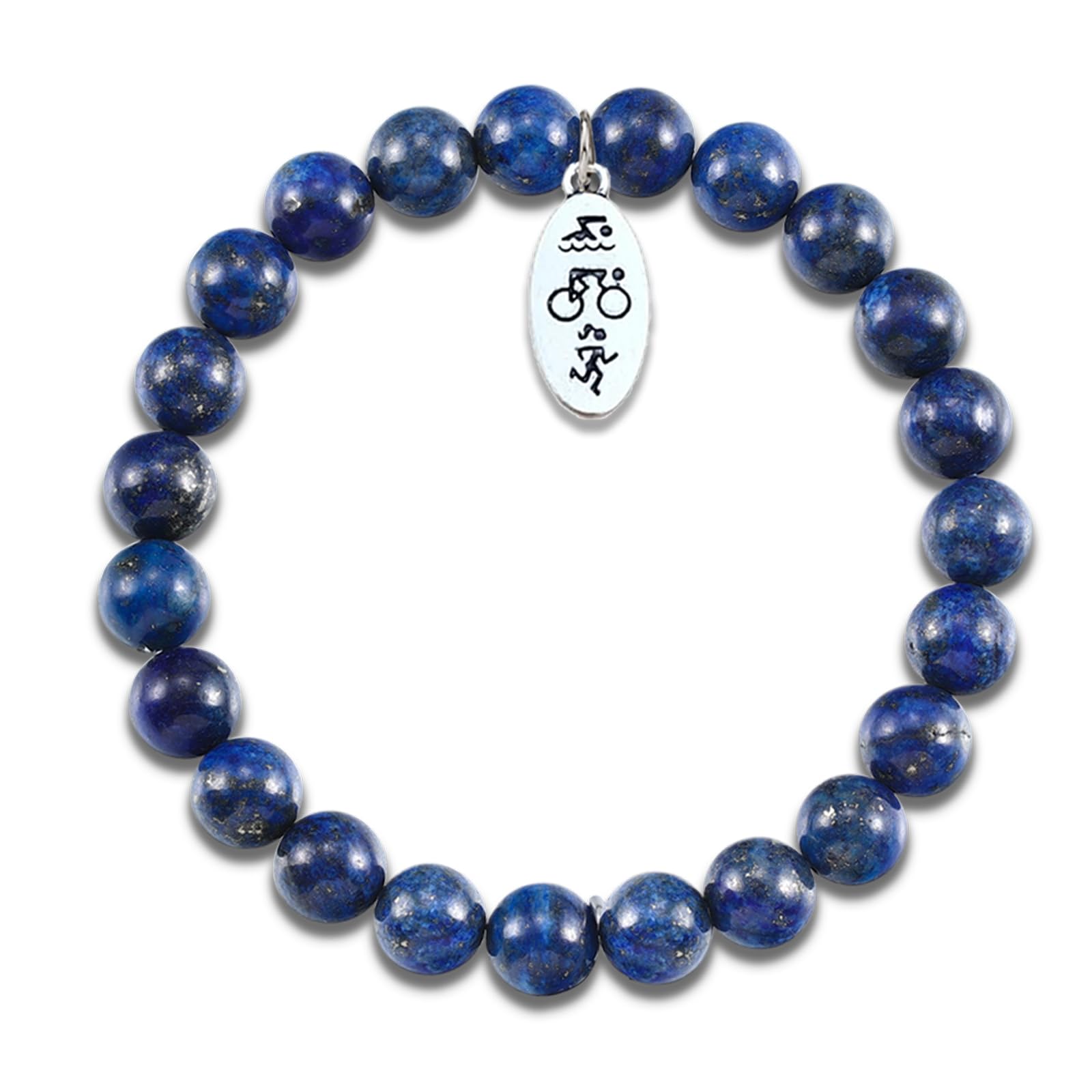 Triathlon Running Swimming Cycling Gifts for Triathletes Sports Gifts Sports Bracelets Gifts for a Runner Sports Bracelets for Men (Blue Triathlon)