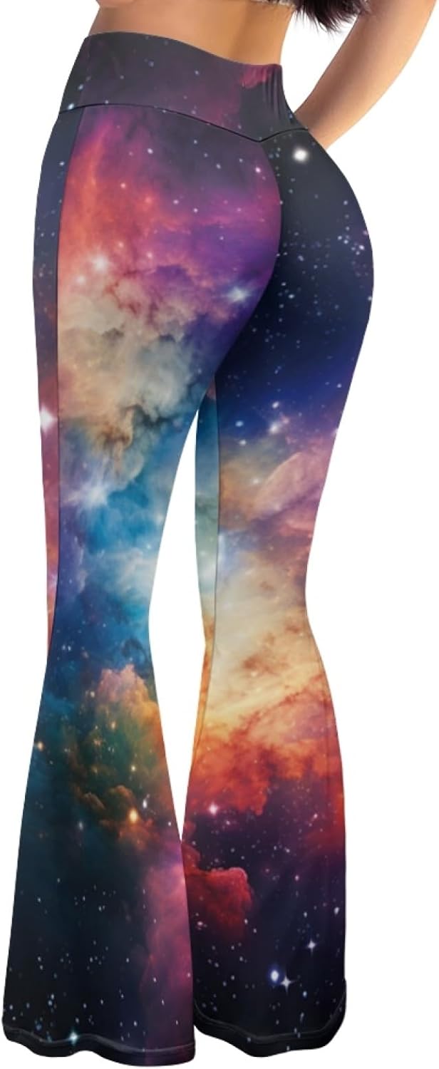 Forchrinse Music Piano Flared Pants for Women Wide Leg Pants Stretchy Yoga Leggings Bootcut Causal Pazallo Pants,XS-2XL
