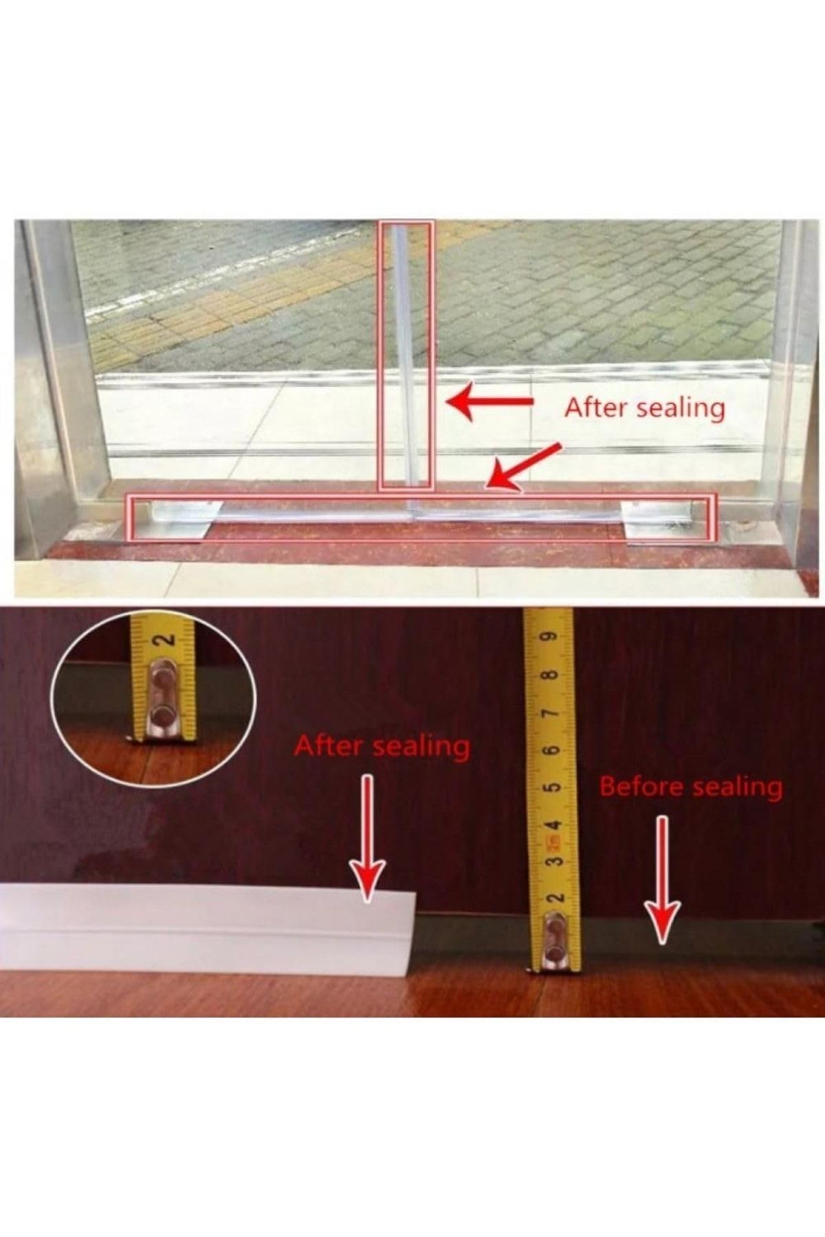 Optana 3 Metre Cam Balkon Pencere Kapı Altı Yapışkanlı Rüzgar Önleyici Rüzgar Kesici Şerit Bant Toz Lastiği