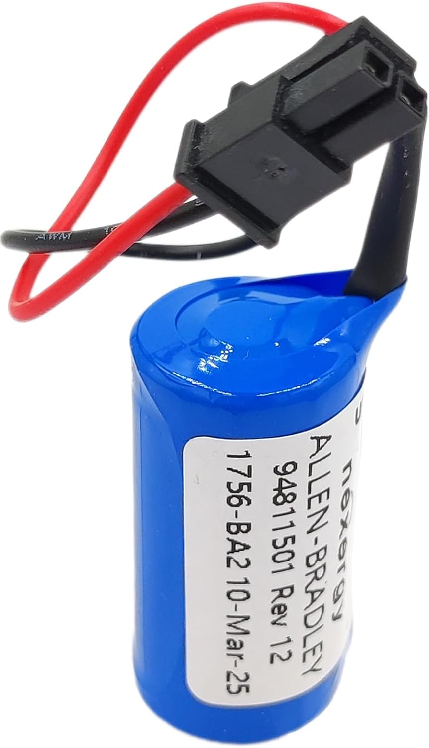 (5PCS/Set) 1756-BA2 3.0V 1200mAh PLC Battery Replacement for Allen Bradley 1756-BA2 BR2/3A-AB 1745-B1 94811501 1756-L1 PLC Control Lithium Battery with Black Plug