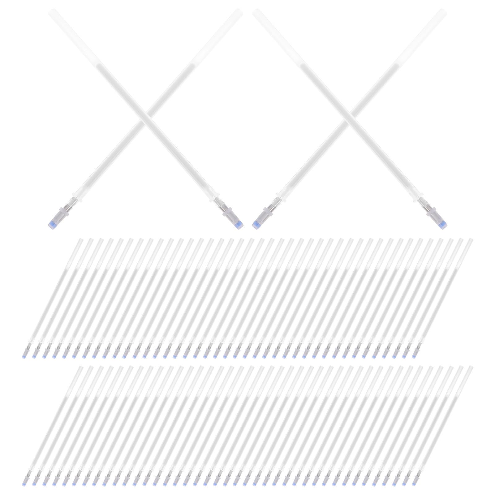 100pcs White Fabric Marker Pen Refill, Heat-erasable Fine Tip Disappearing Ink for Dressmaking, Sewing, Quilting, Tailoring Needlework Marking Tools