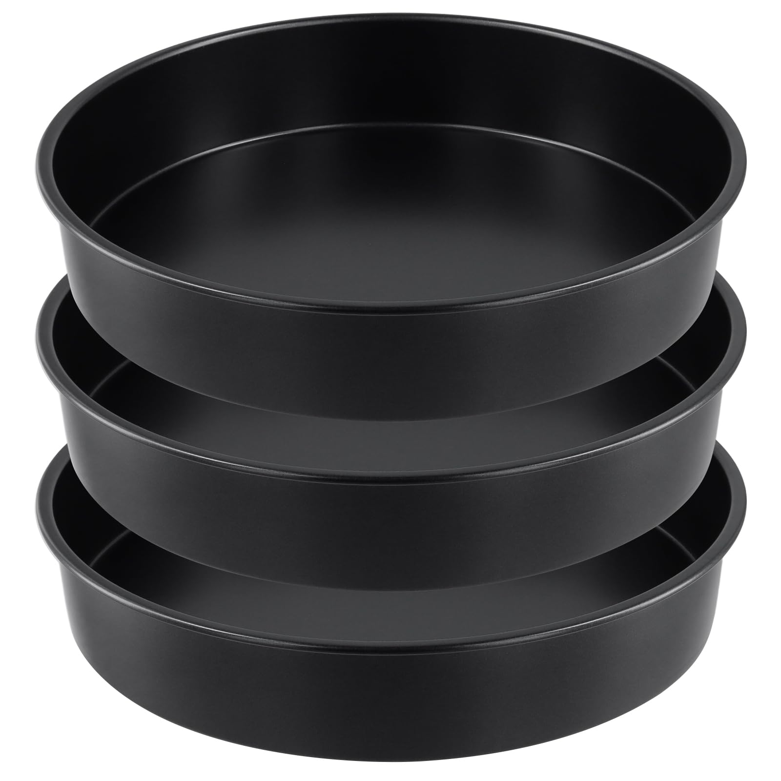 YUENPUN 3 Pcs 10 Inch Carbon Steel Cake Tin, Deep Round Non Stick Baking Pans for Birthday Wedding Layer Cakes