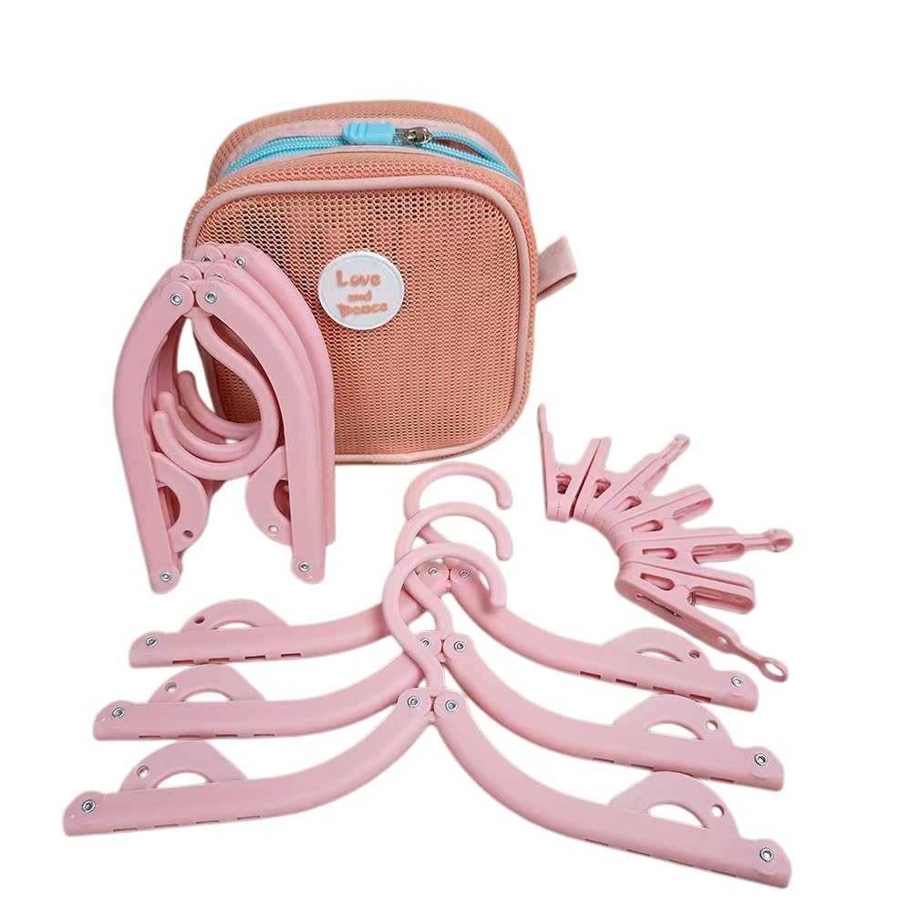 Séchoir pliant de voyage — Convient pour les voyages/déplacements professionnels, le rangement à domicile, en plein air/dortoir ainsi que pour les petits vêtements (rose)