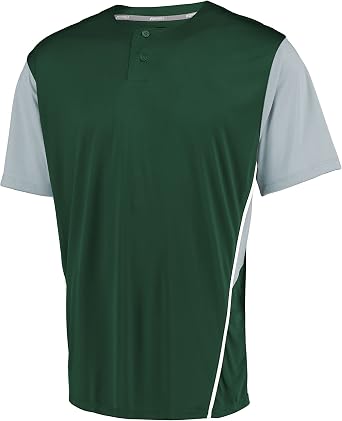 Russell Athletic Boys Youth Two-Button Placket Baseball Jersey Cool, Stay Dry with Mesh Inserts & Moisture Wicking