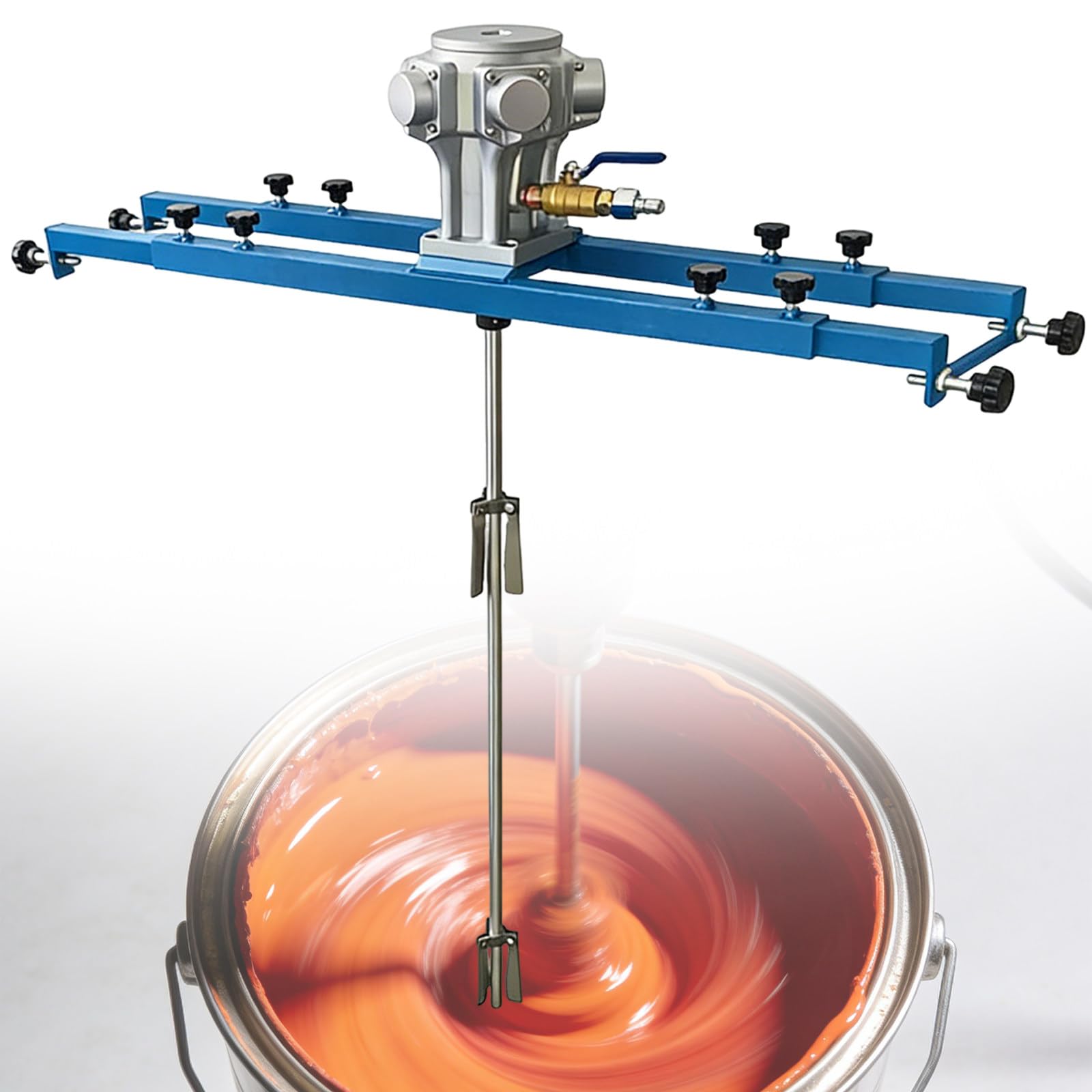 YNBSHGAA Pneumatic Paint Mixer Air Agitator for IBC Ton Barrels, Folding Propeller Paint Stirring Tool, 275 Gallon Compatible Mixer,Large5Cylinders